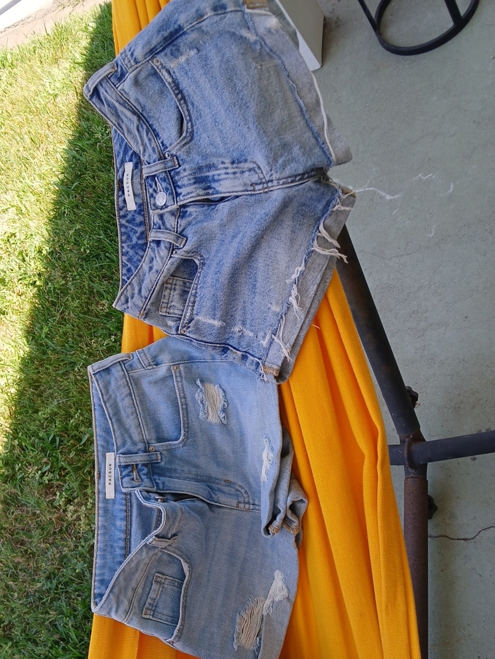 PacSun Light Blue Distressed Denim Ankle/Cropped Shorts